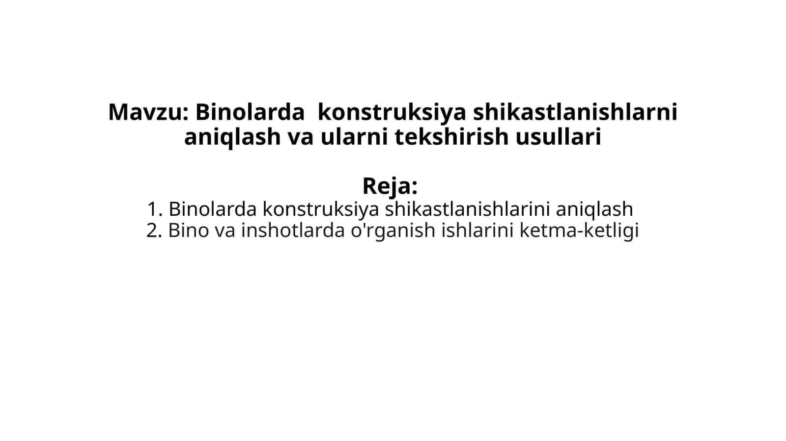 Binolarda konstruksiya shikastlanishlarini aniqlash 1