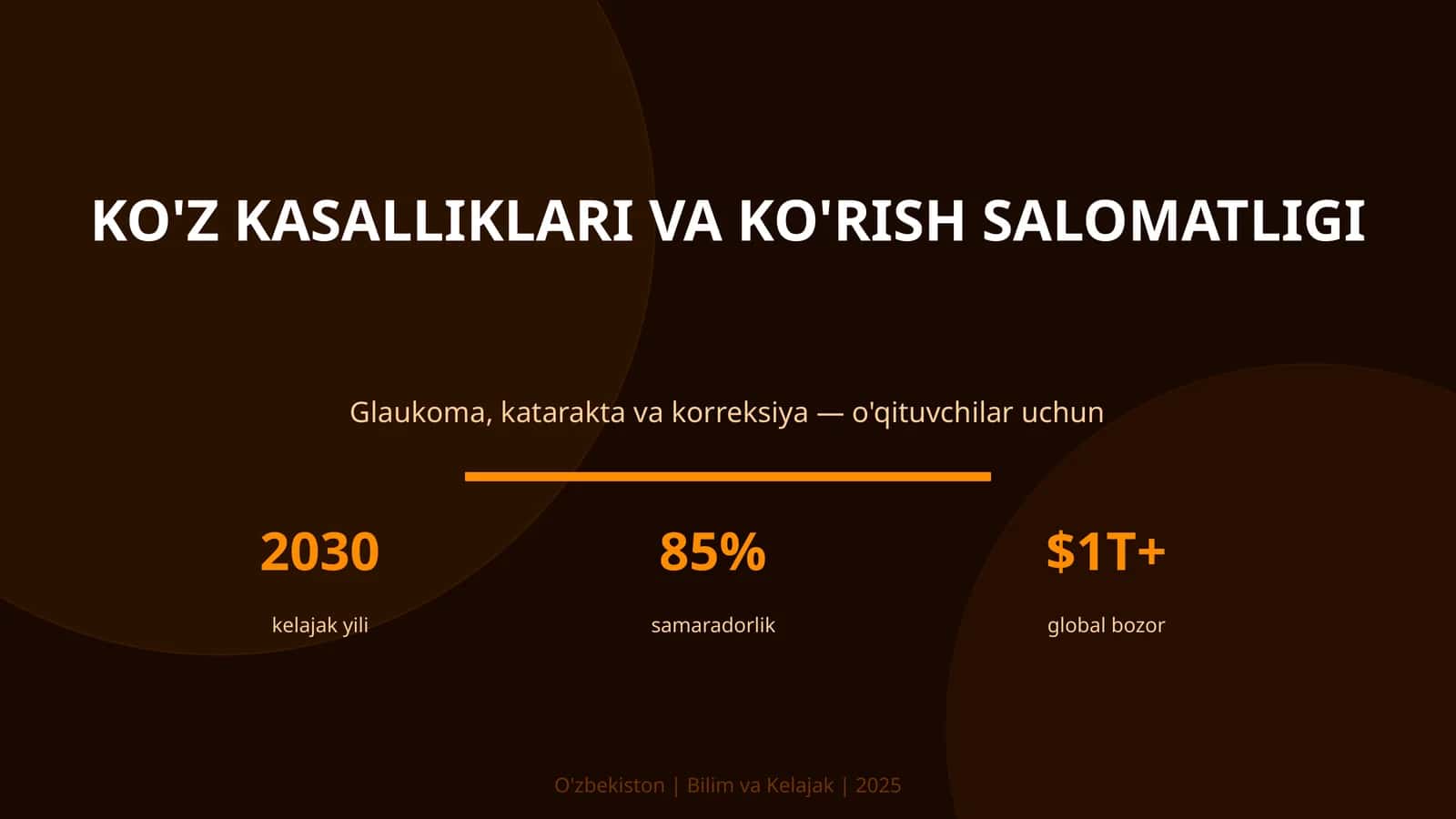KO'Z KASALLIKLARI VA KO'RISH SALOMATLIGI 1