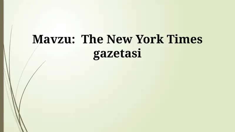 The New York Times gazetasi 1