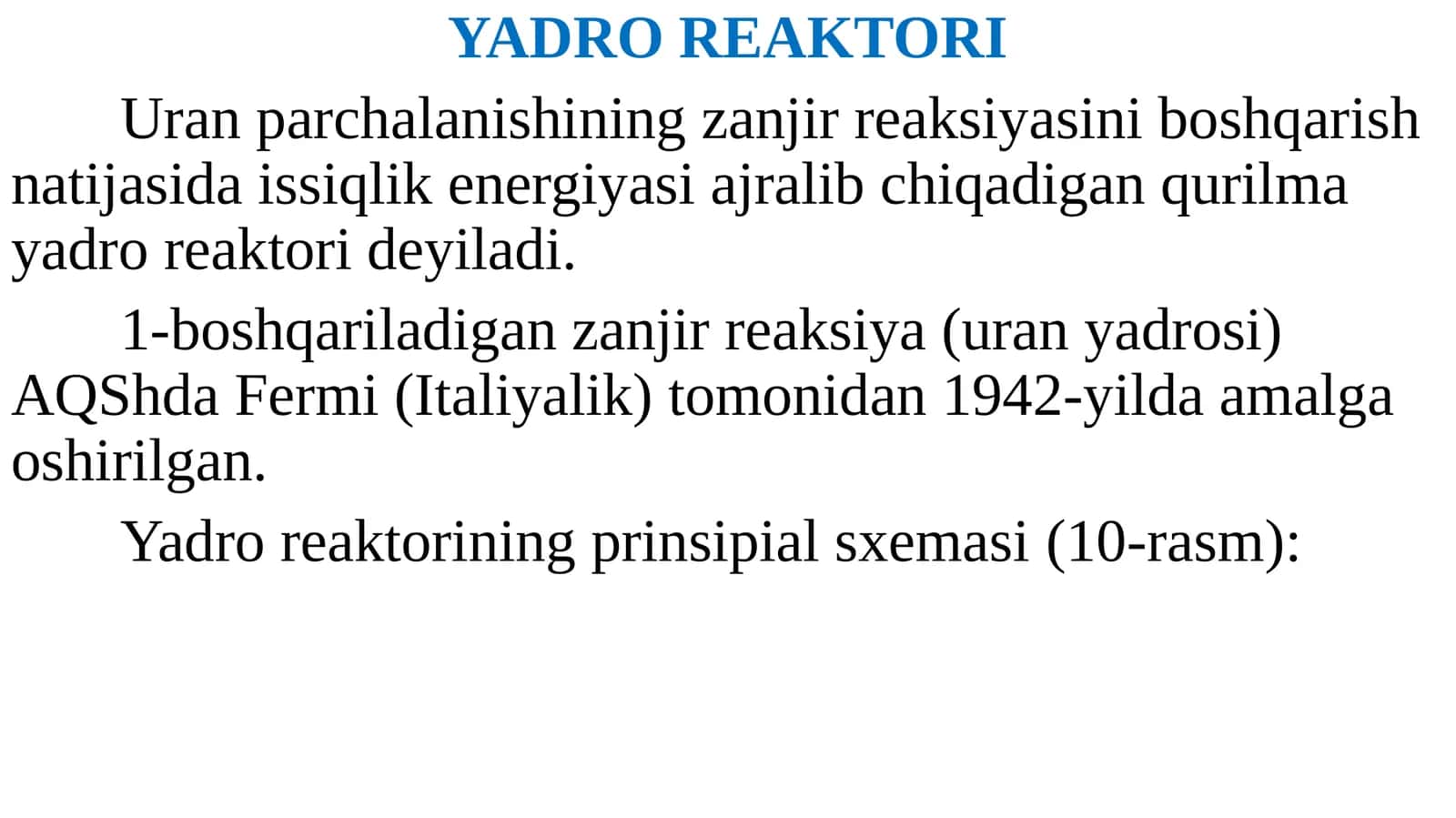 YADRO REAKTORI 1