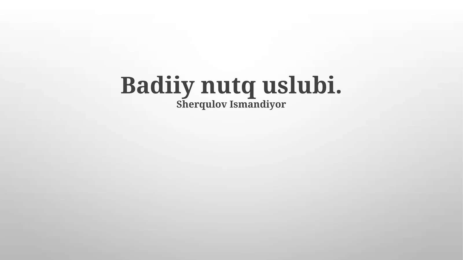 Nutqning Badiiy Uslublari 1