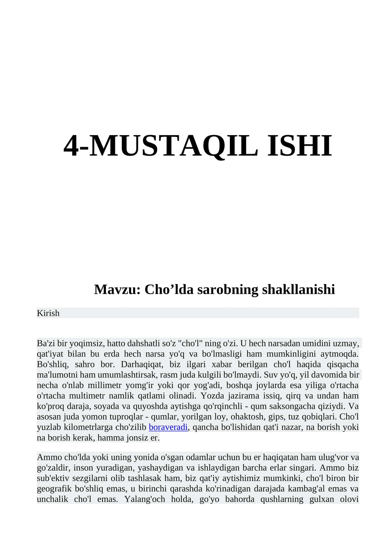 Cho’lda sarobning shakllanishi 1