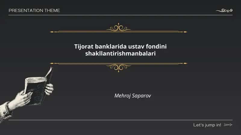 Tijorat banklarida ustav fondini shakllantirishmanbalari 1