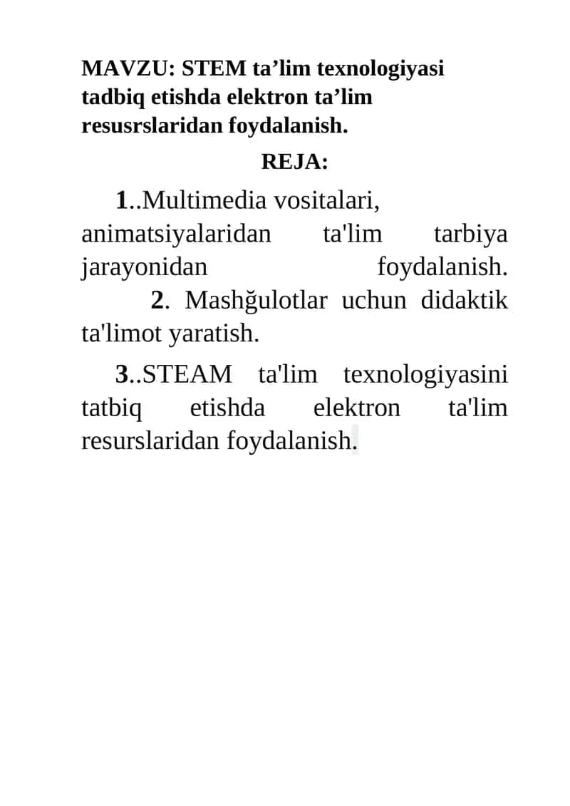 STEM ta’lim texnologiyasi