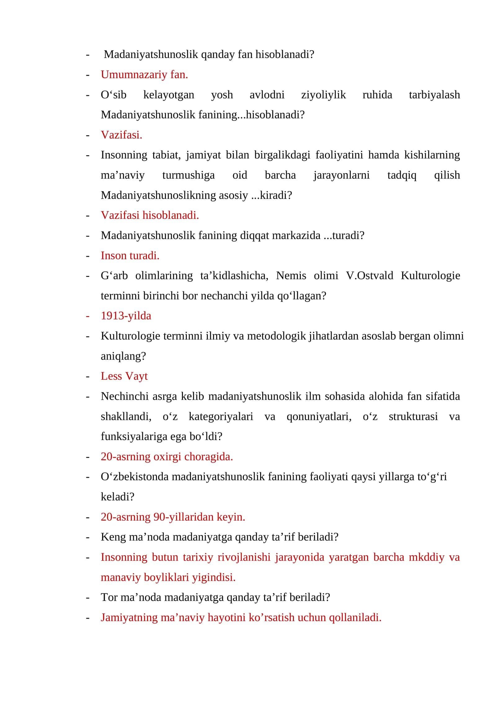 Madaniyatshunoslik fanining rivojlanishi 1