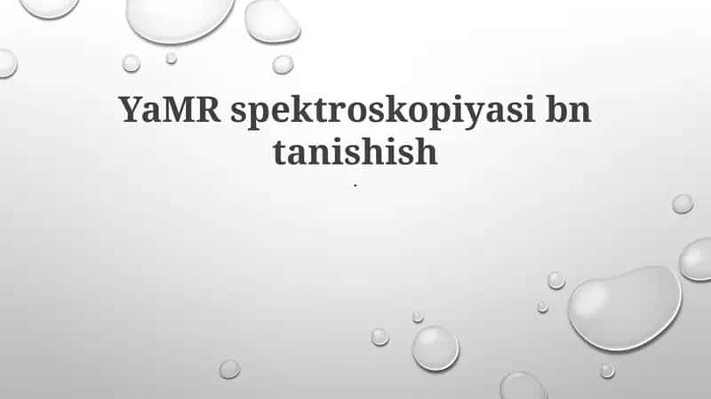Yadro Magnit-Rezonans Spektrometri 1