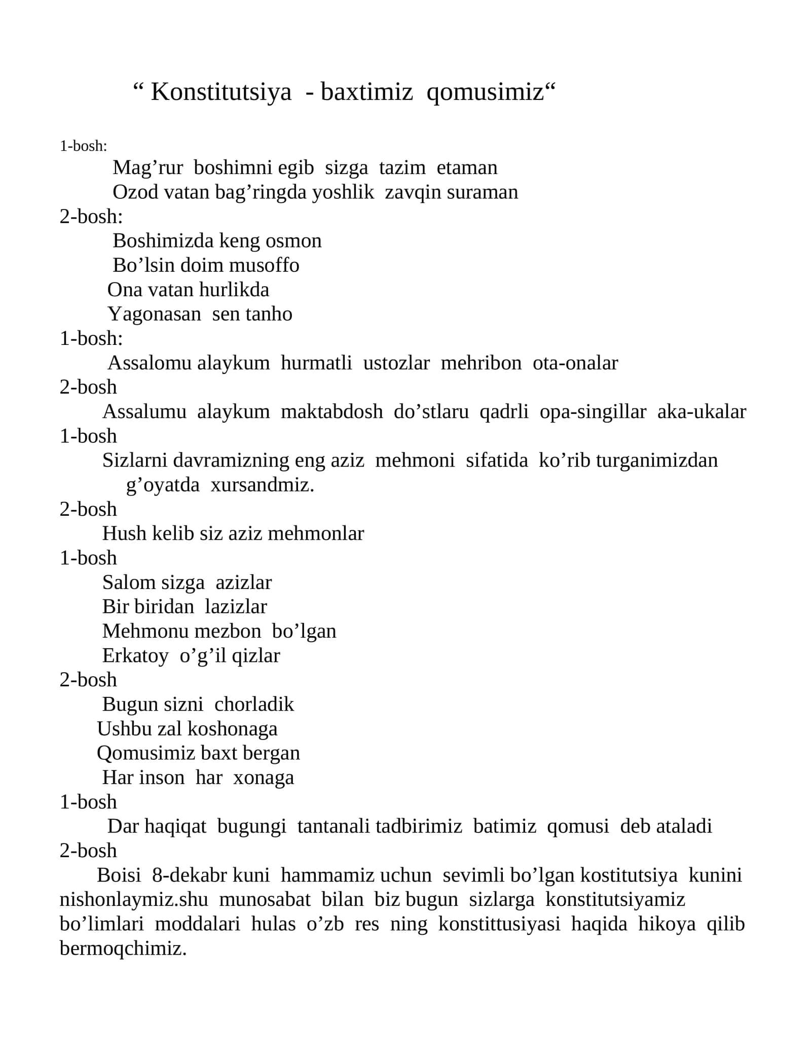 Konstitutsiya - baxtimiz qomusimiz 1