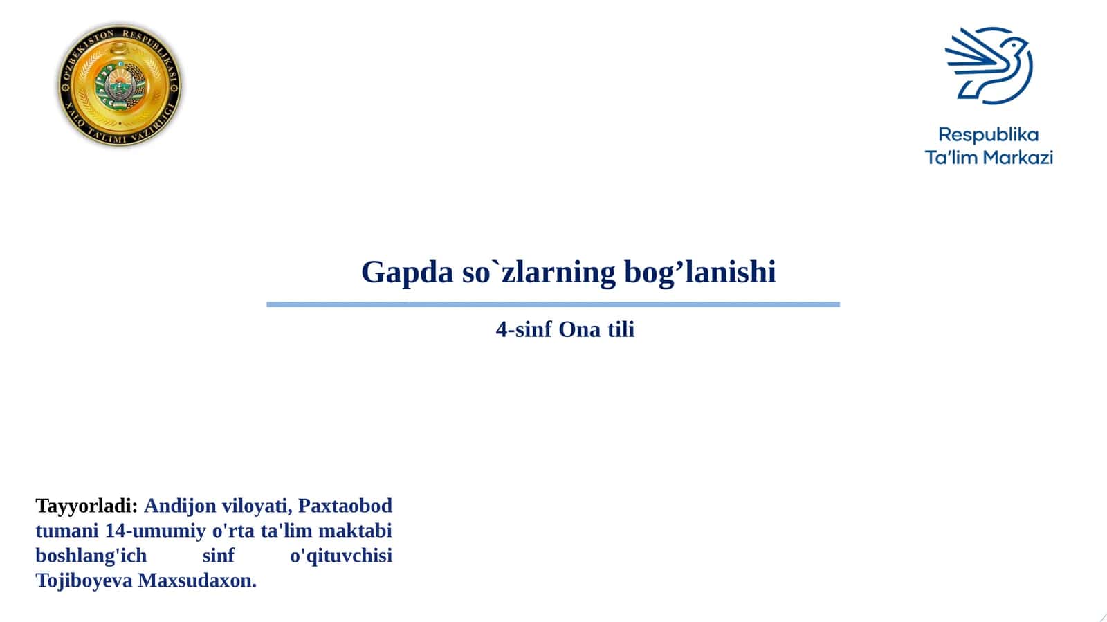 Gapdaso`zlarning bog’lanishi 1