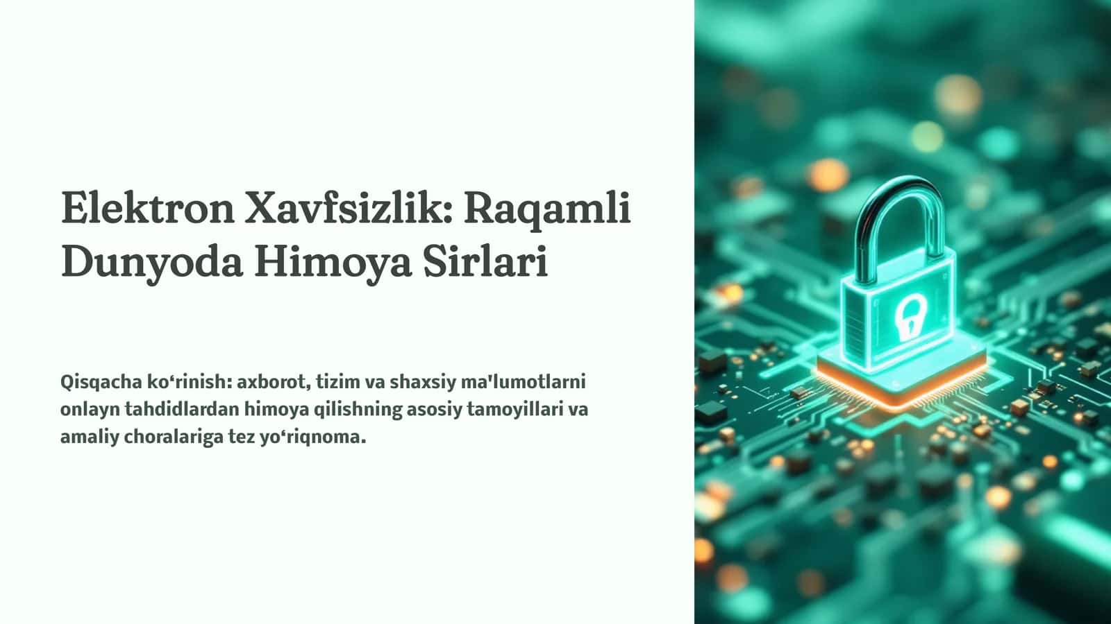 Elektron Xavfsizlik: Raqamli Dunyoda Himoya Sirlari 1