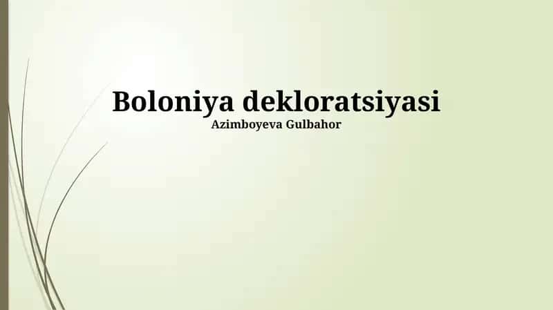 Boloniya dekloratsiyasi 1