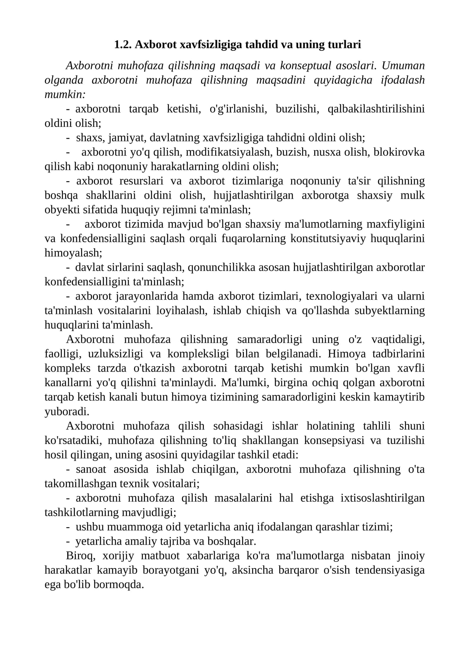 Axborot xavfsizligiga tahdid va uning turlari 1
