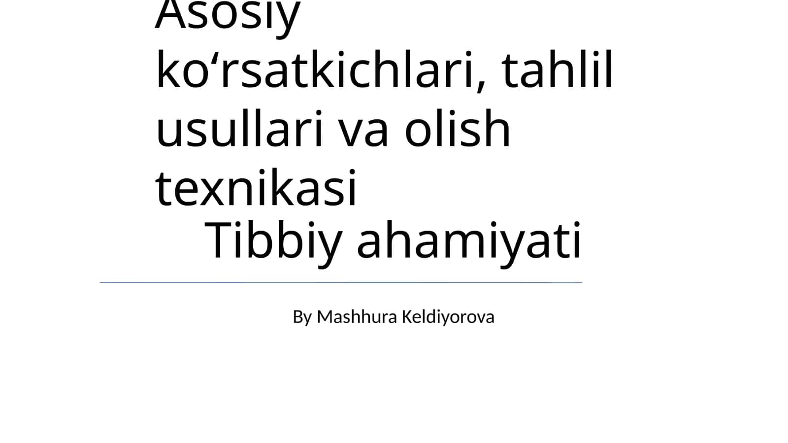 Balgʻamni laborator tahlili 1