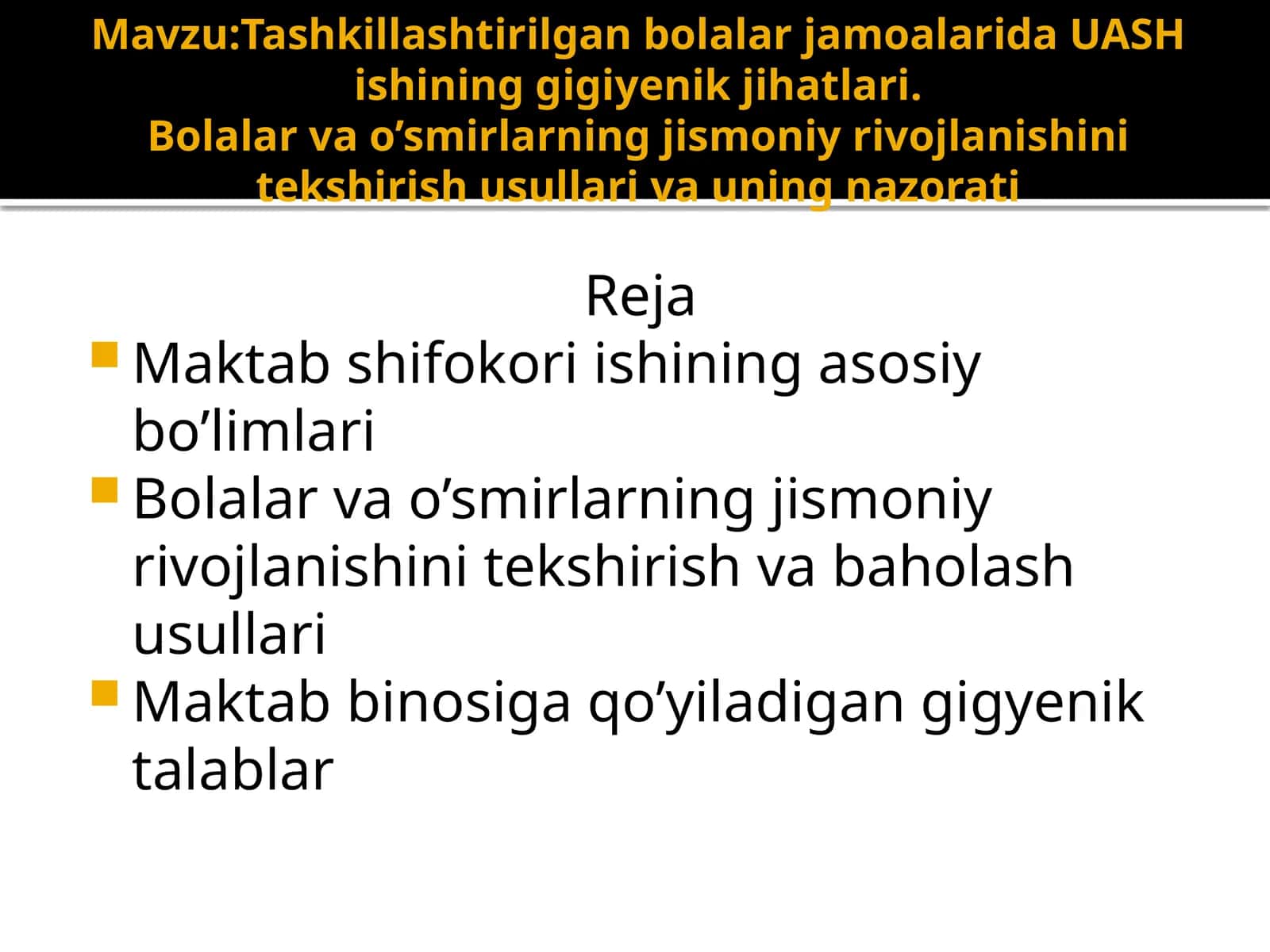 Tashkillashtirilgan bolalar jamoalarida UASh ishning gigiyenik jihatlari 1