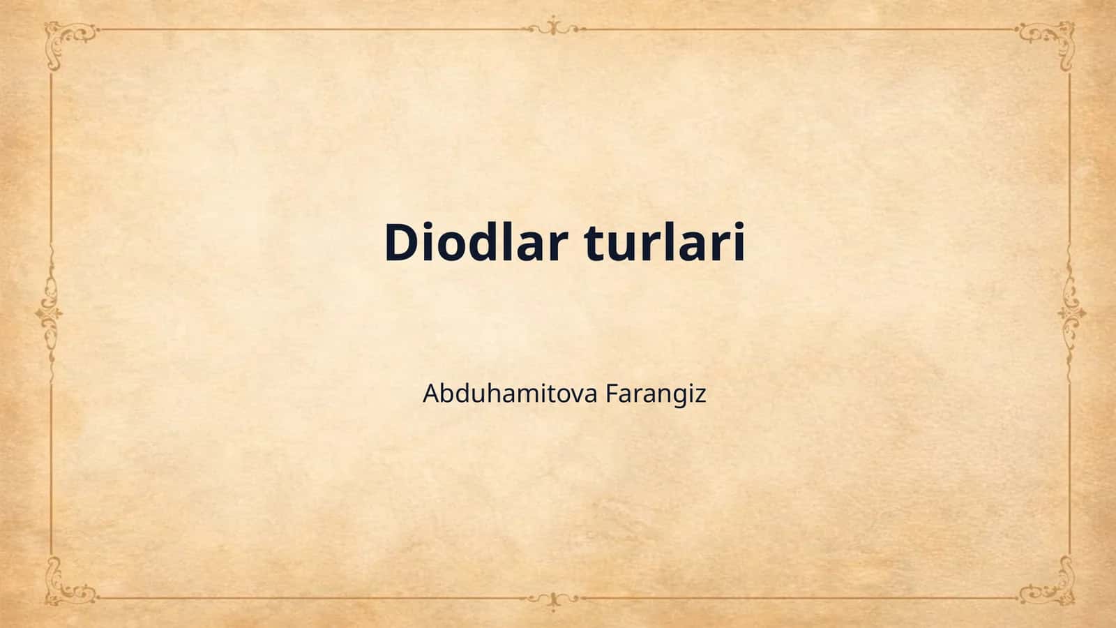 Diodlar turlari 1