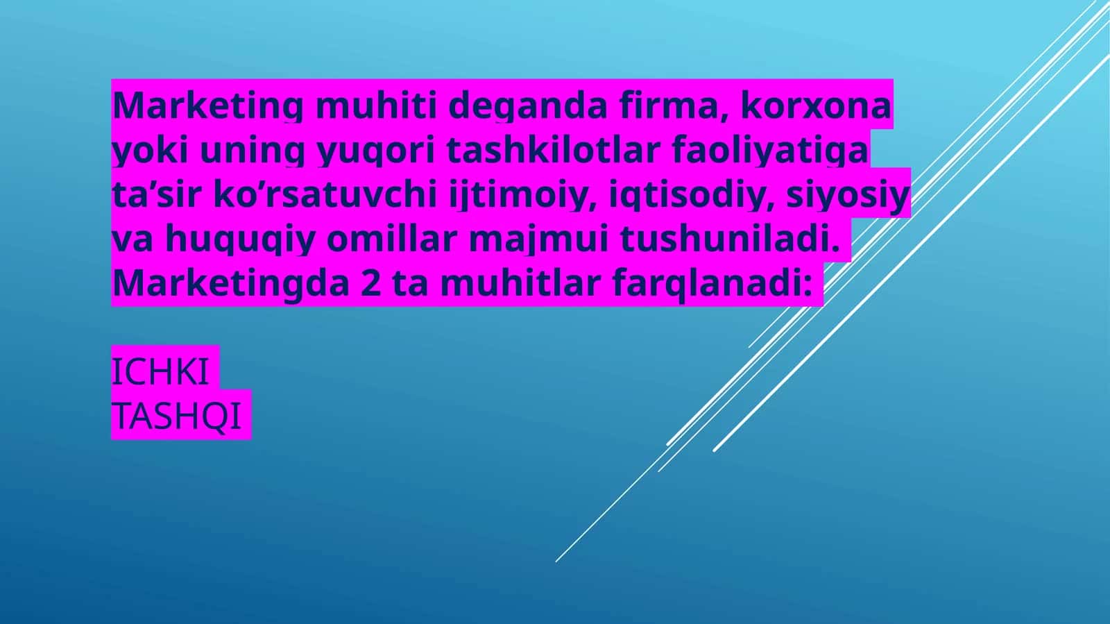 Marketing muhitida firmalar faoliyati 1