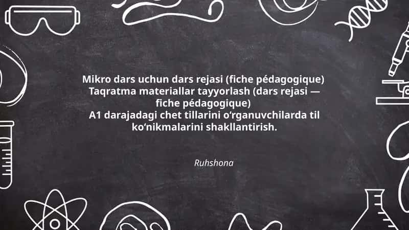 Mikro dars uchun dars rejasi (fiche pédagogique) 1