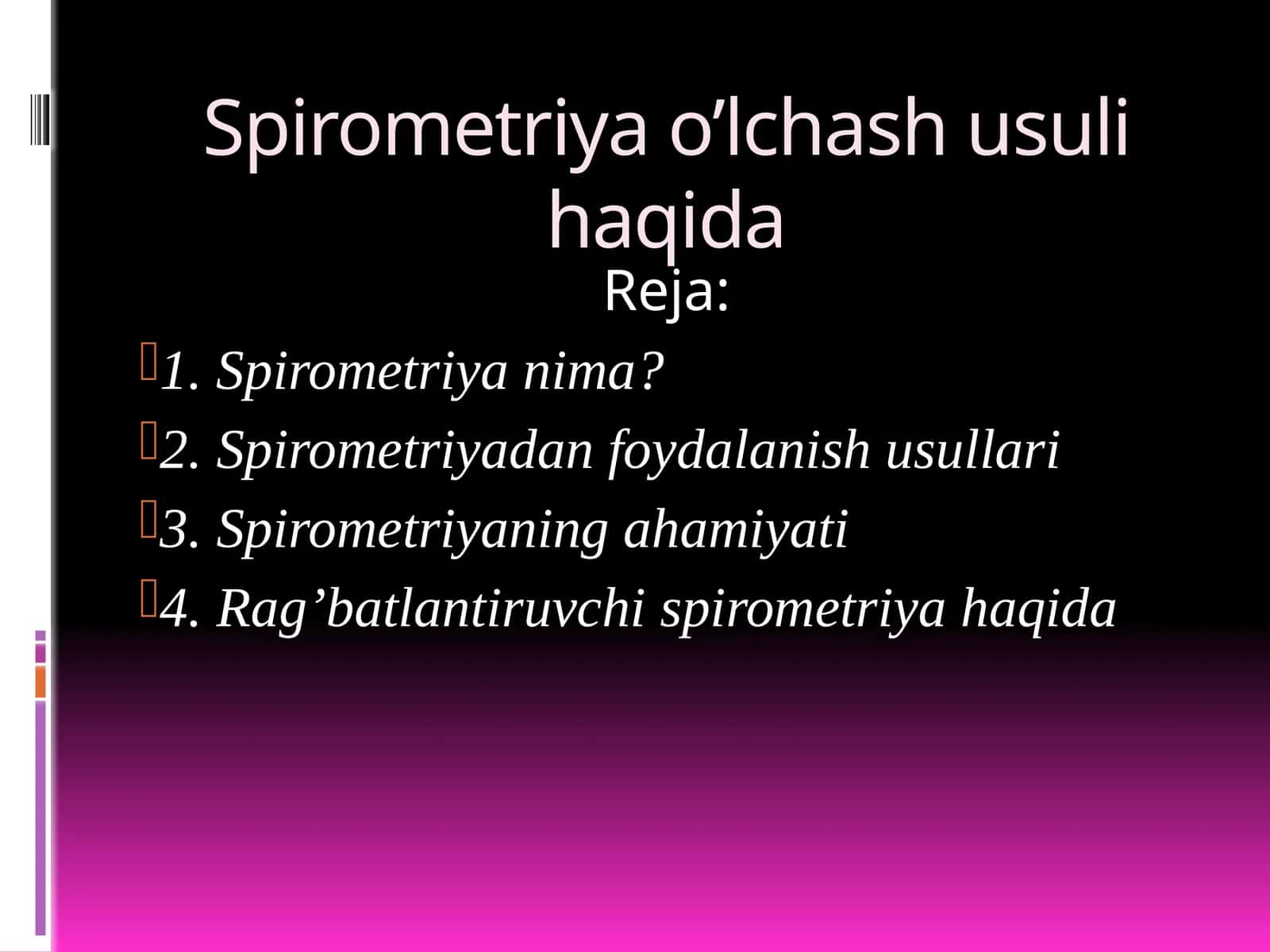 Spirometriya o‘lchash usuli haqida 1
