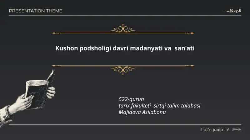 Kushon podsholigi davri madanyati va san'ati 1