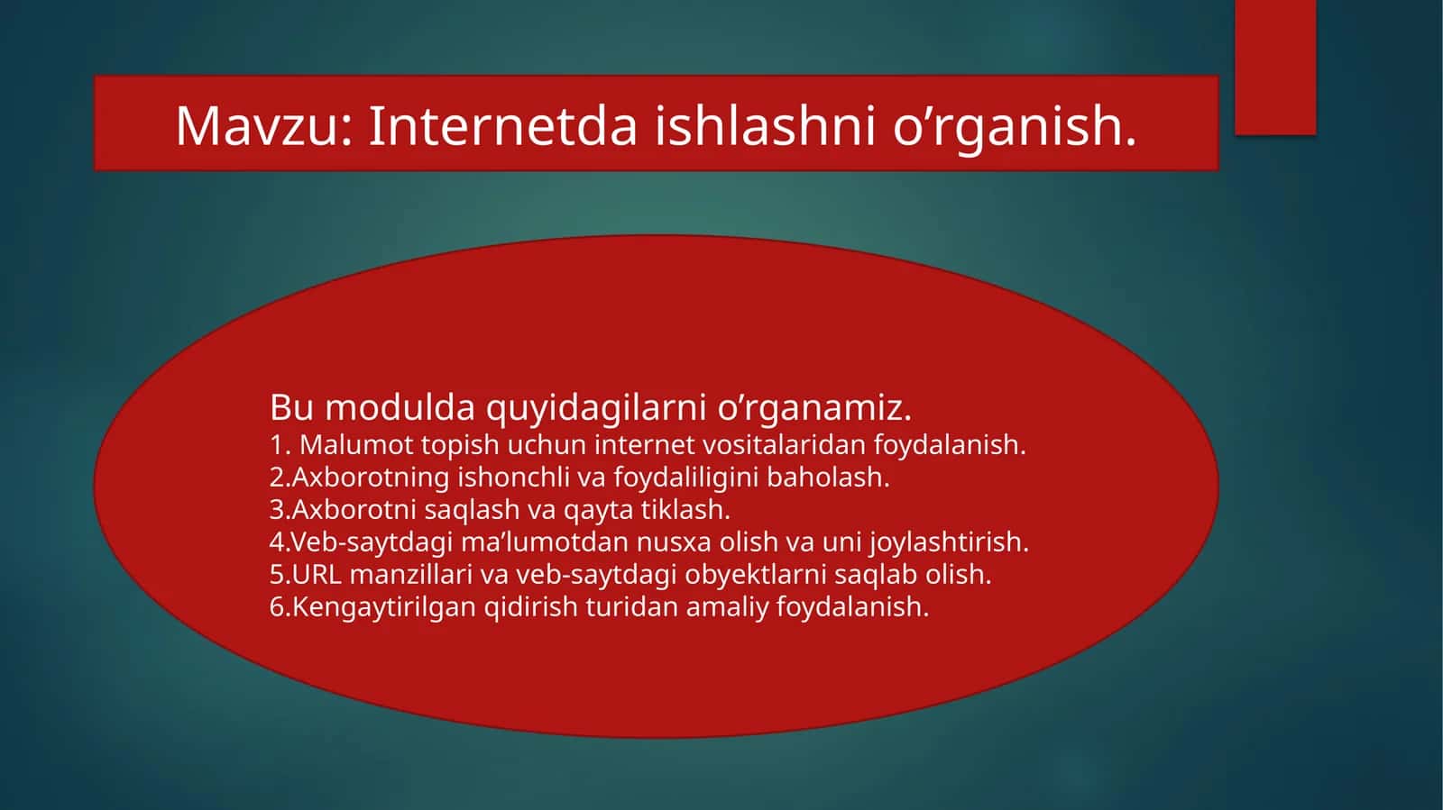 Internetda ishlashni oʻrganish 1