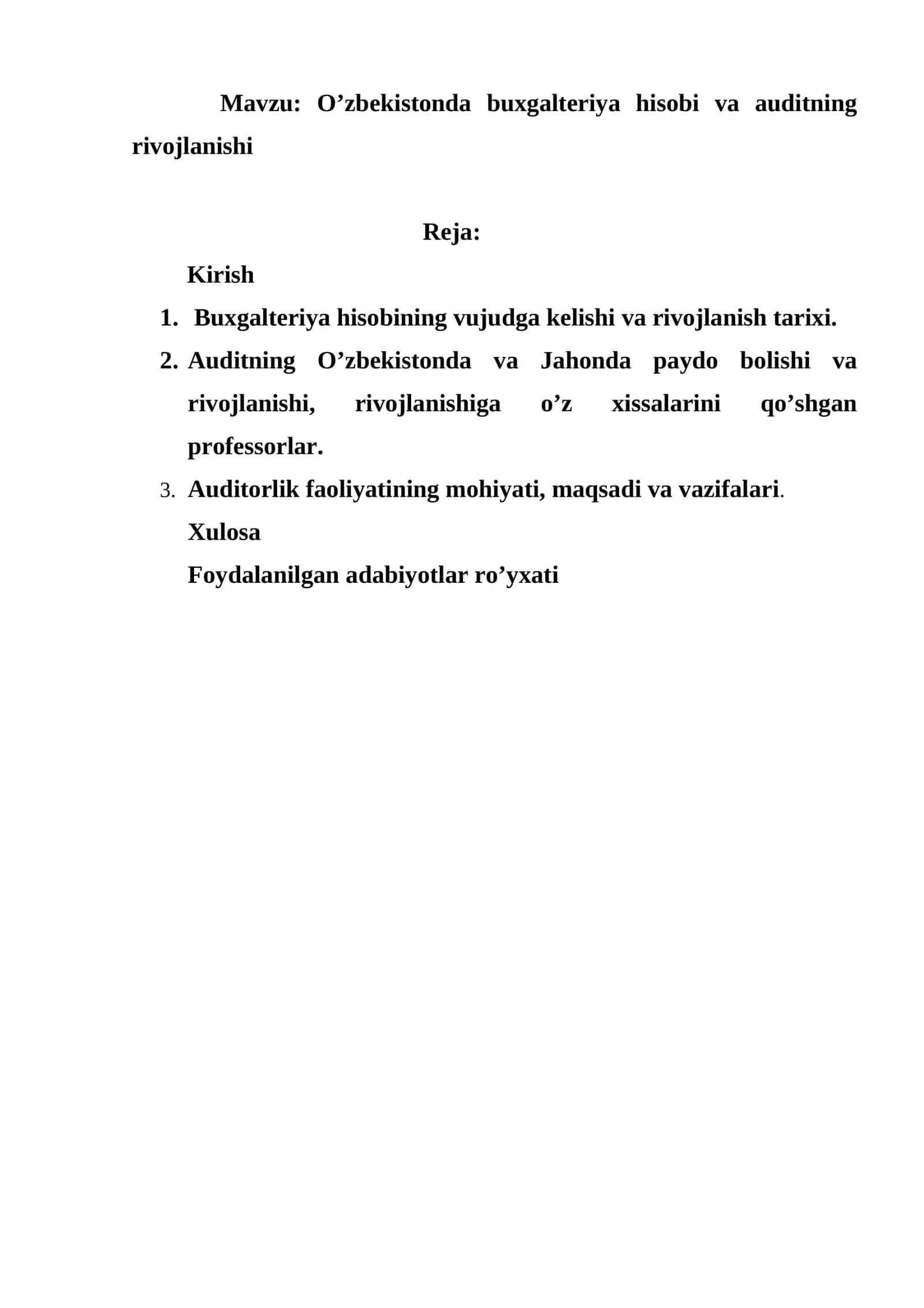 O’zbekistonda buxgalteriya hisobi va auditning rivojlanishi 1
