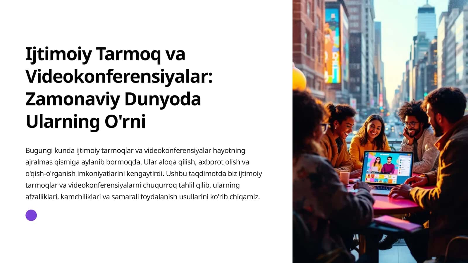 Zamonaviy Dunyoda Ijtimoiy Tarmoqlar va Videokonferensiyalar 1