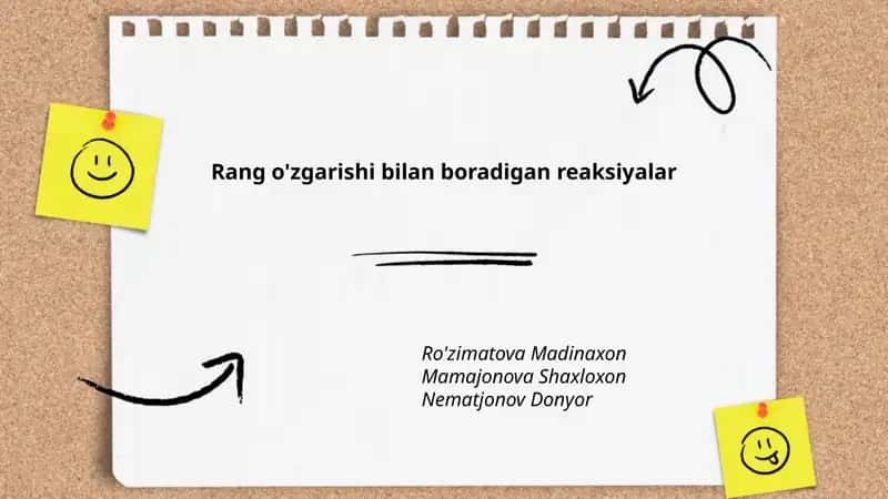 Rang o'zgarishi bilan boradigan reaksiyalar 1