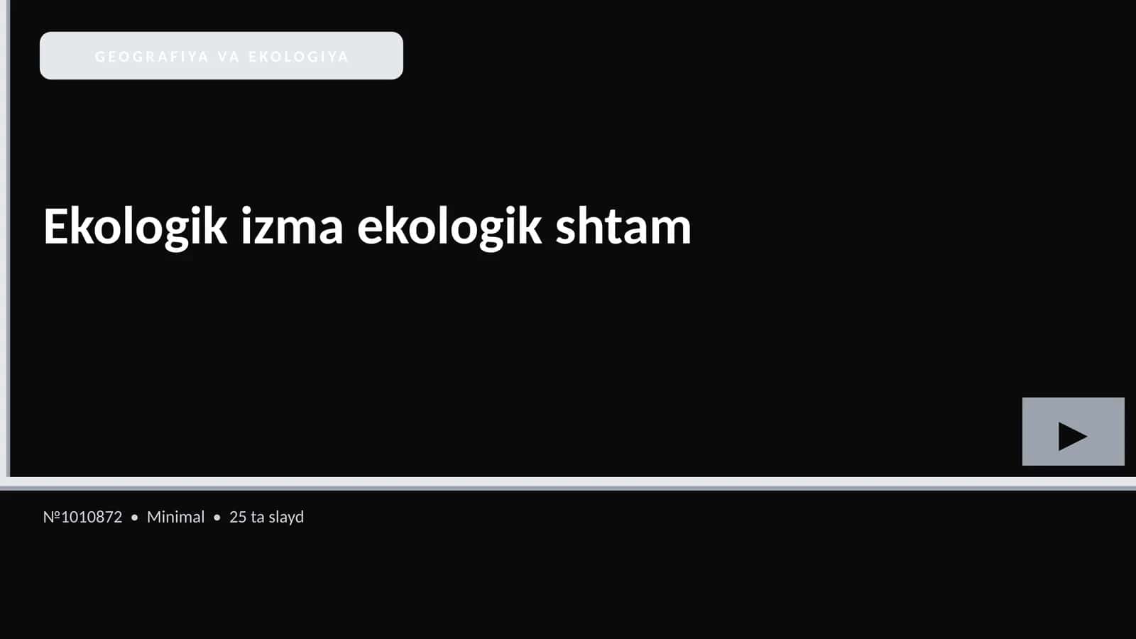 GEOGRAFIYA VA EKOLOGIYA 1