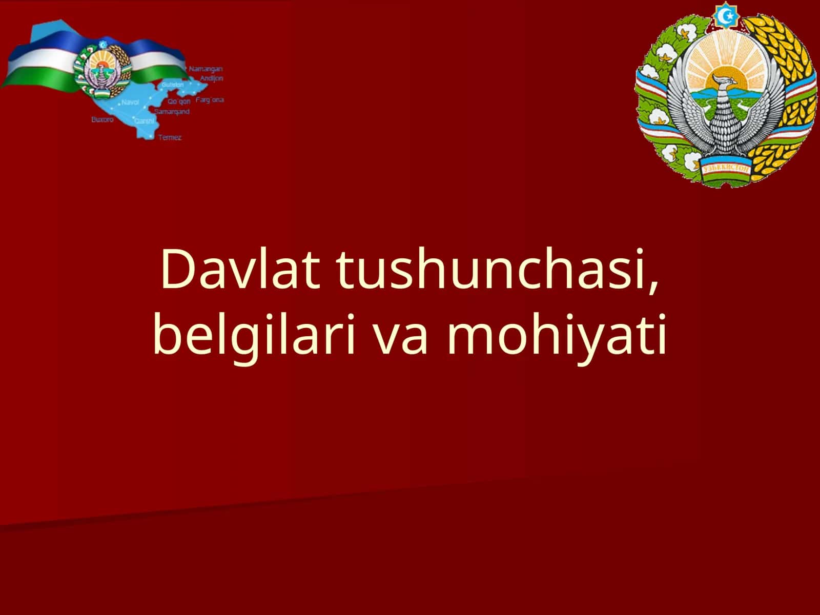 Davlat tushunchasi, belgilari va mohiyati 1