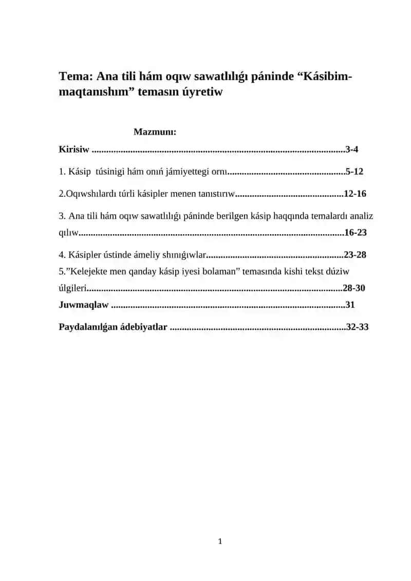 kurs ishi