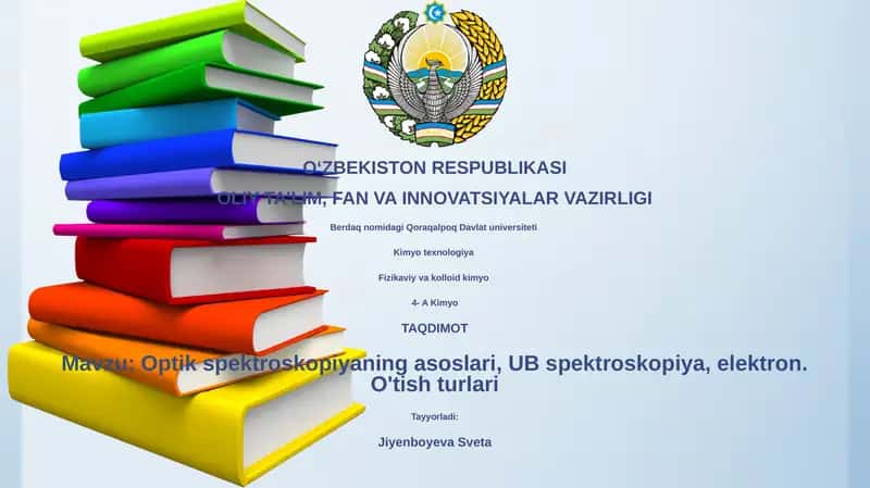 Optik spektroskopiyaning asoslari 1