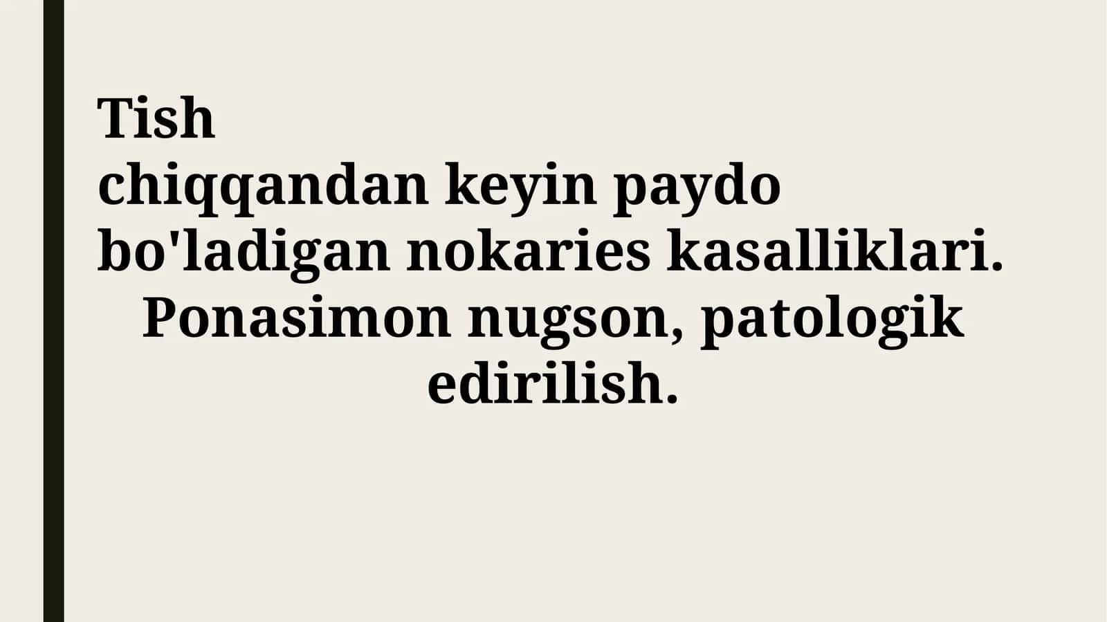 Tish chiqqandan keyin paydo bo'ladigan nokaries kasalliklari 1