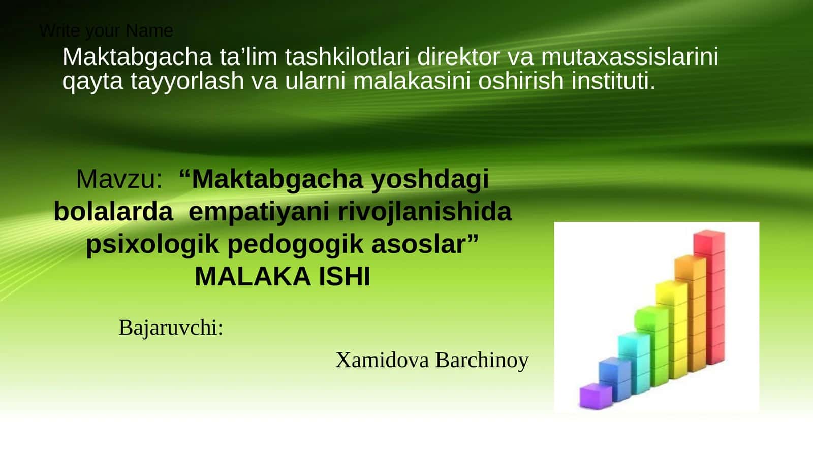 Maktabgacha ta’lim tashkilotlari direktor va mutaxassislarini qayta tayyorlash va ularni malakasini oshirish instituti 1
