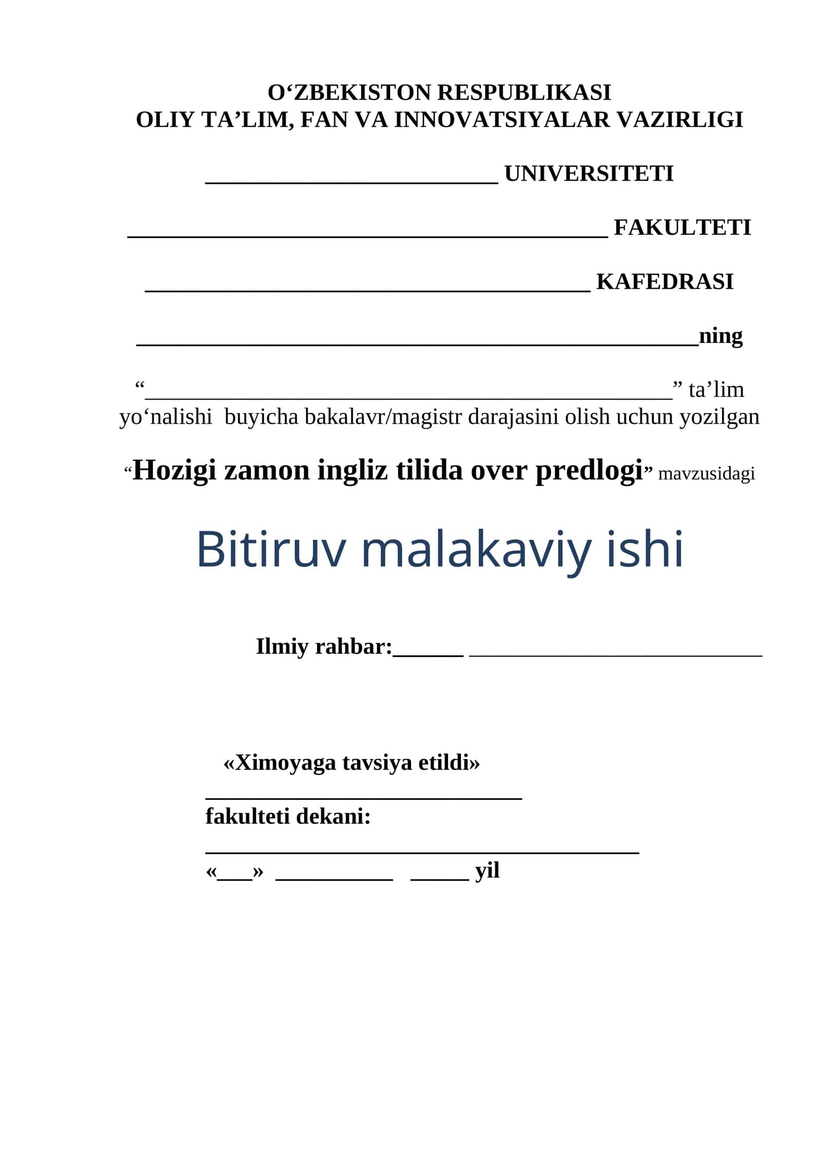 Hozigi zamon ingliz tilida over predlogi 1