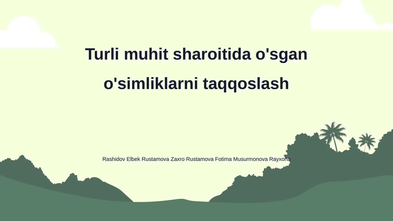 O'simliklarni taqqoslash 1