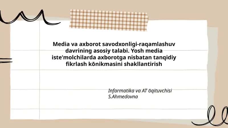 Media va axborot savodxonligi-raqamlashuv davrining asosiy talabi 1