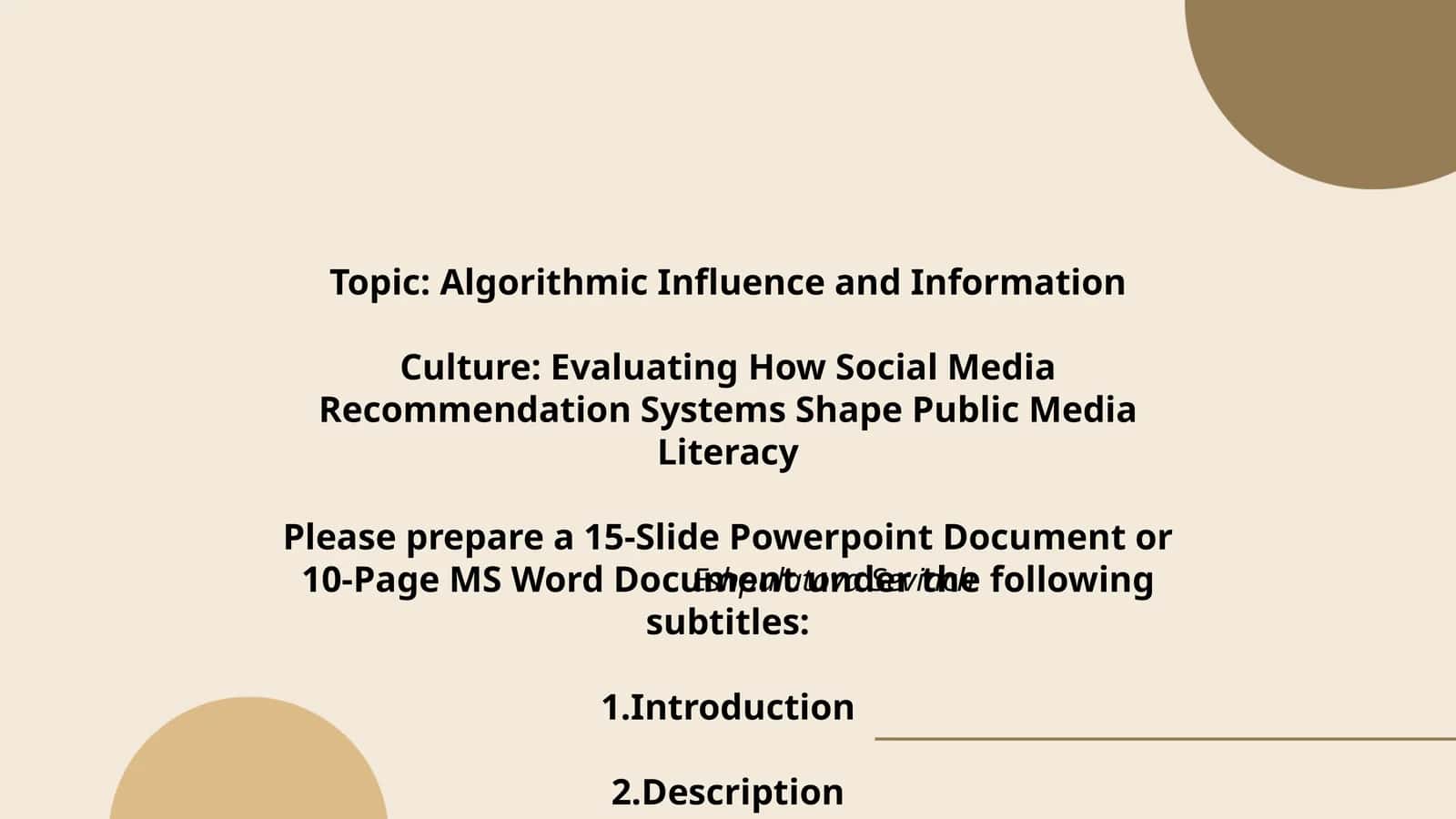 Algorithmic Influence and Information 1
