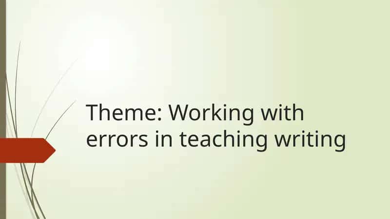 Working with errors in teaching writing 1