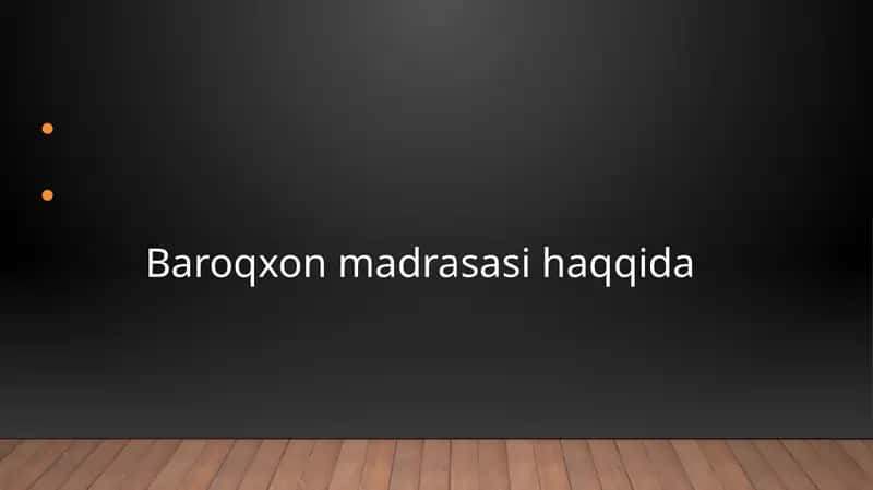 Baroqxon Madrasasi 1