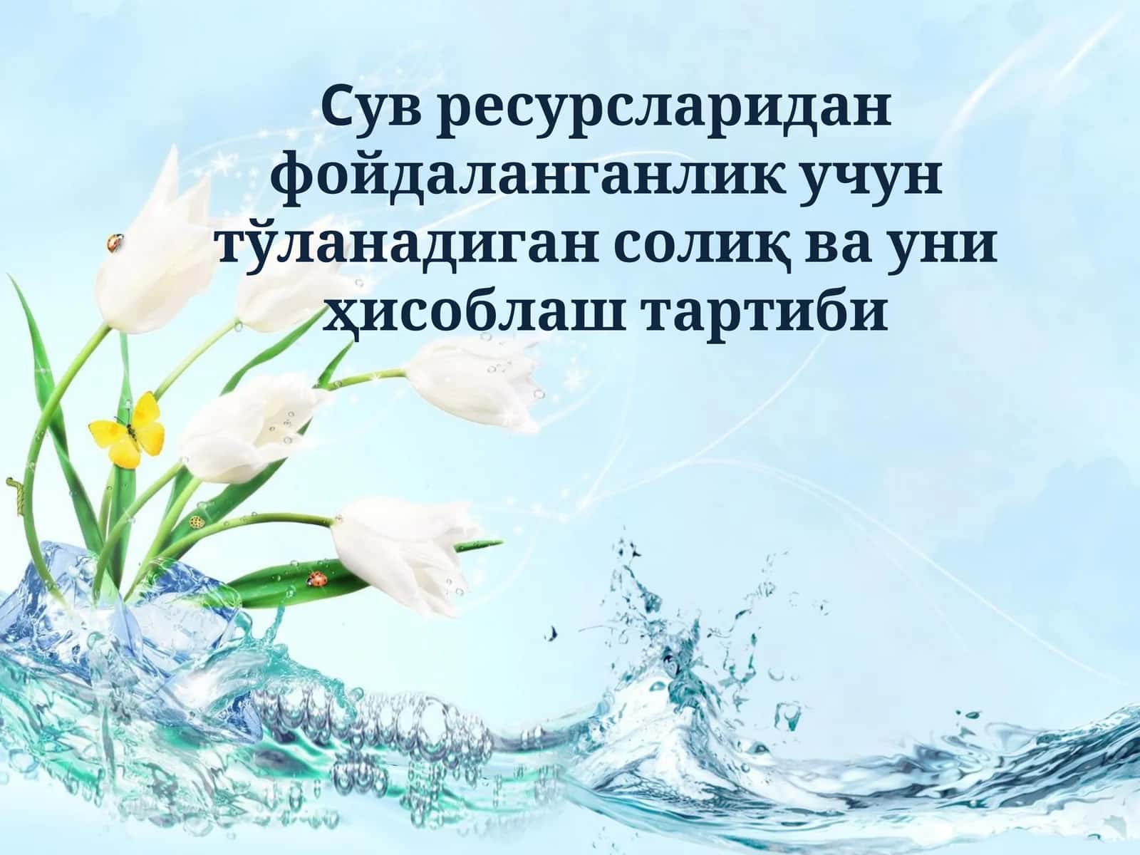 Сув ресурсларидан фойдаланганлик учун тўланадиган солиқ ва уни ҳисоблаш тартиби 1