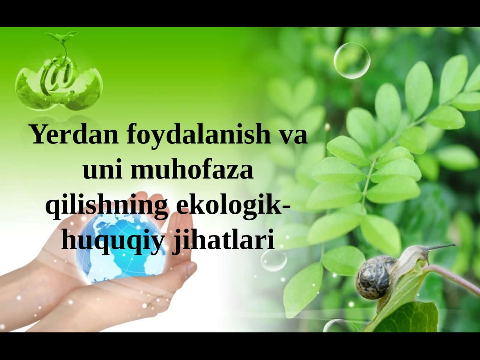 Yerdan foydalanish va uni muhofaza qilishning ekologik-huquqiy jihatlari 1
