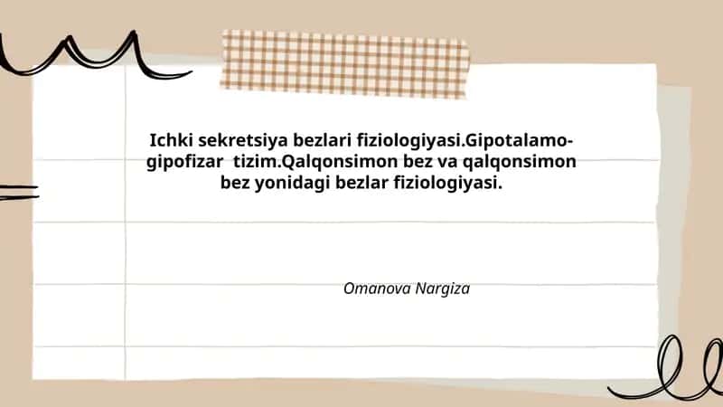 Ichki sekretsiya bezlari fiziologiyasi 1