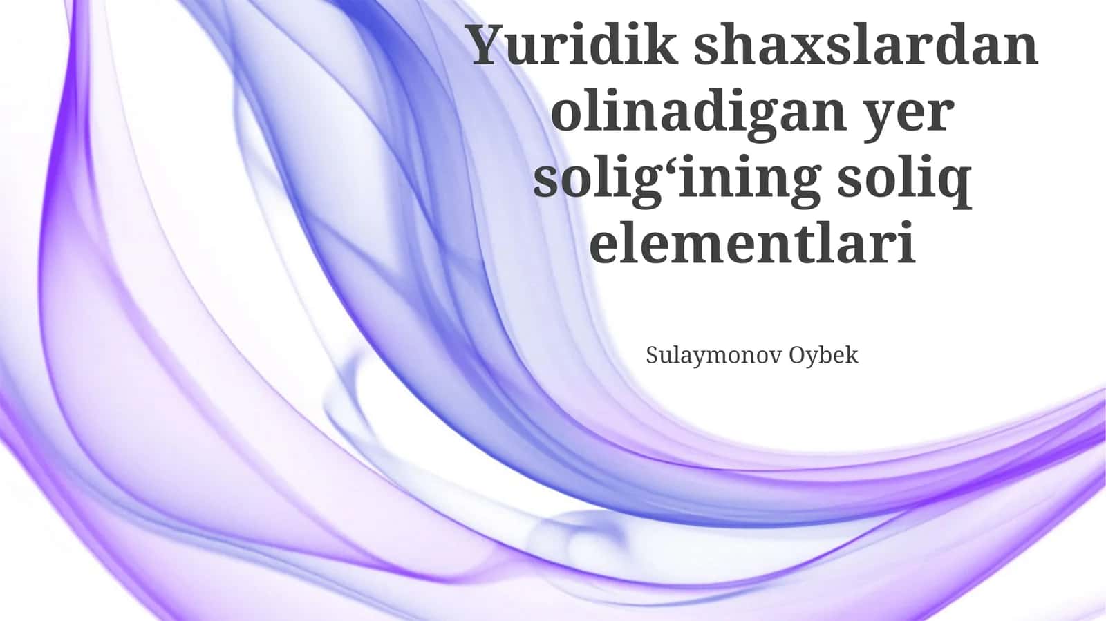 Yer solig'ining soliq elementlari 1