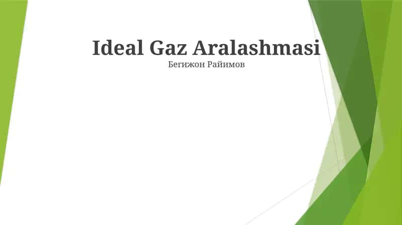 Ideal Gaz Aralashmasi 1