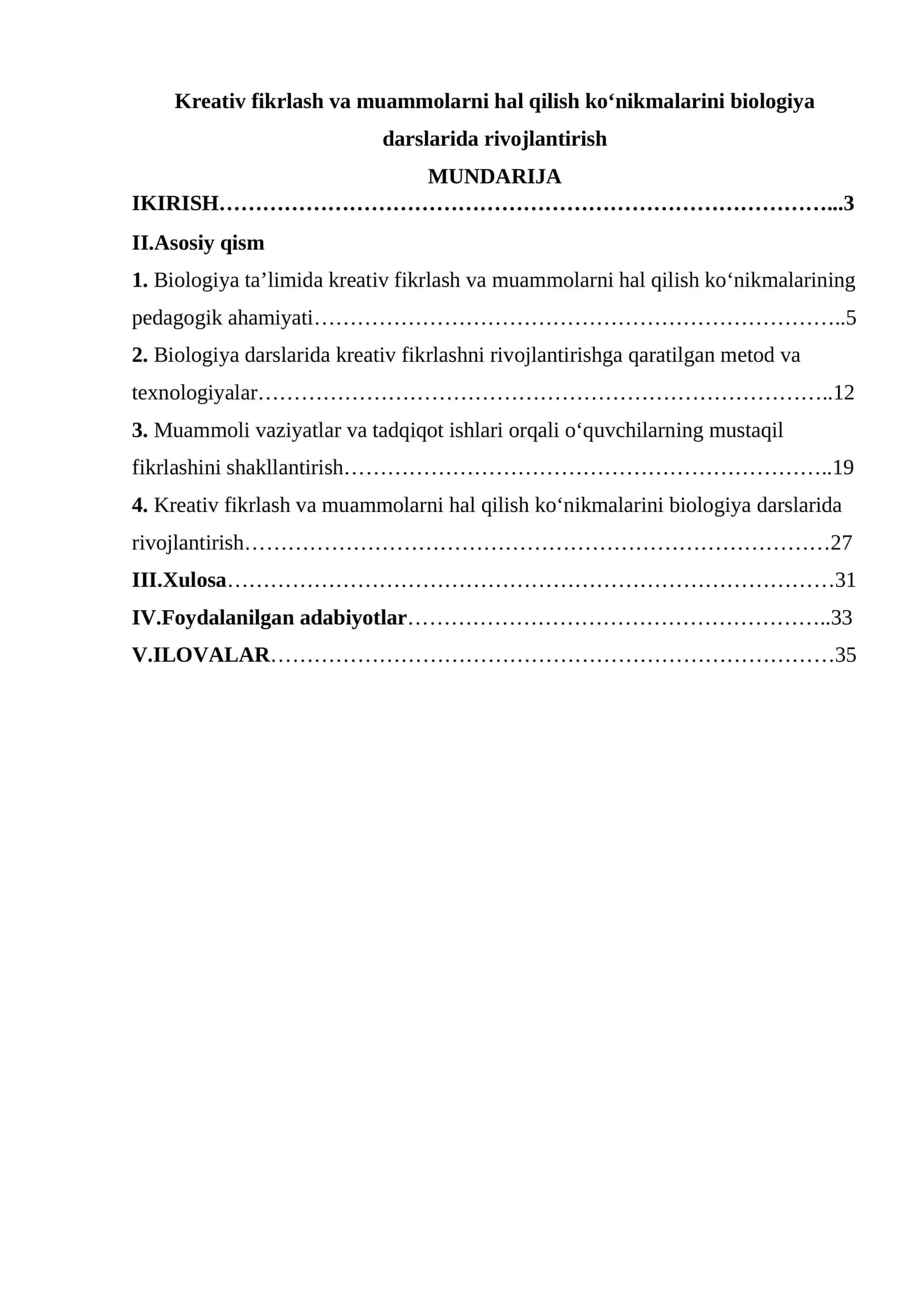 Kreativ fikrlash va muammolarni hal qilish ko‘nikmalarini biologiya darslarida rivojlantirish 1