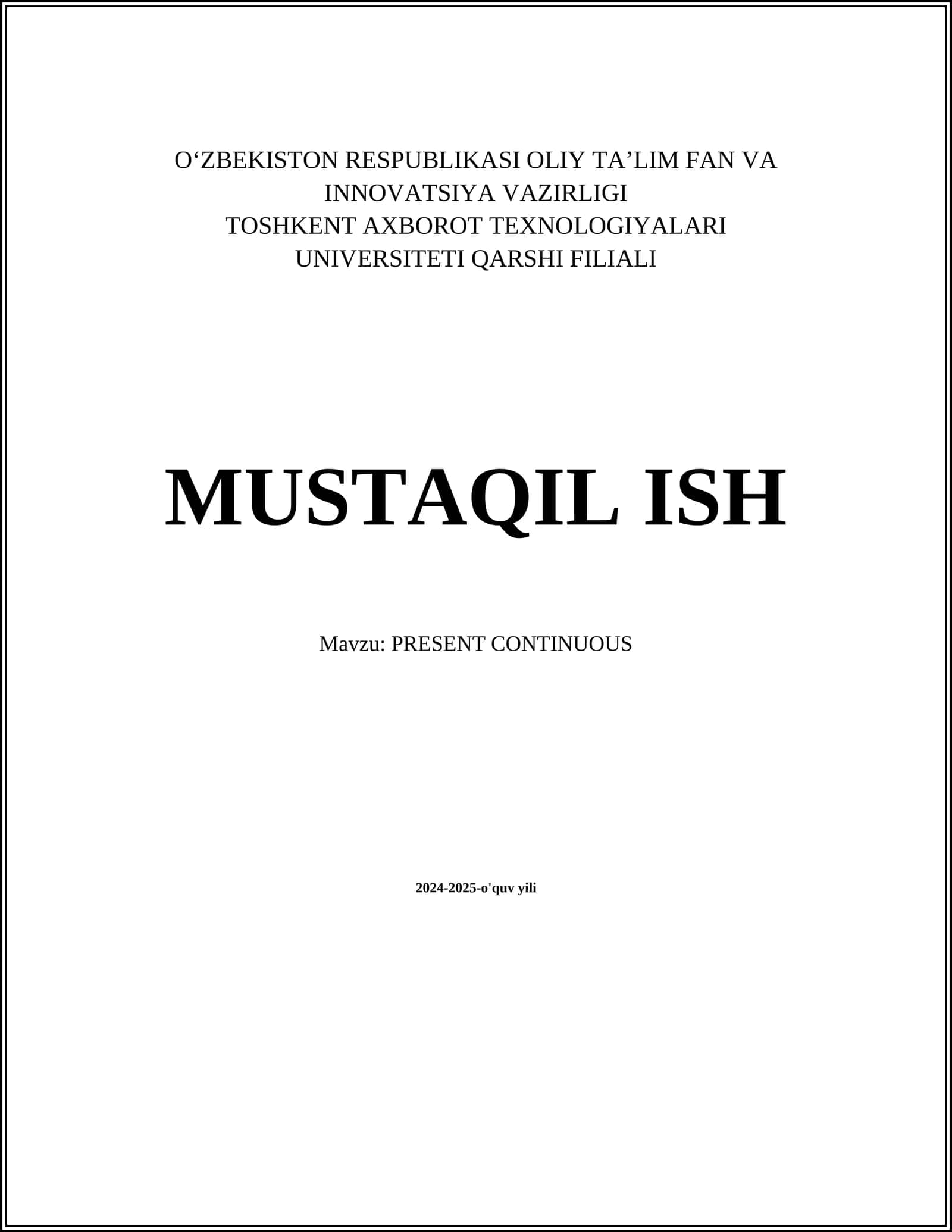 PRESENT CONTINUOUS 1
