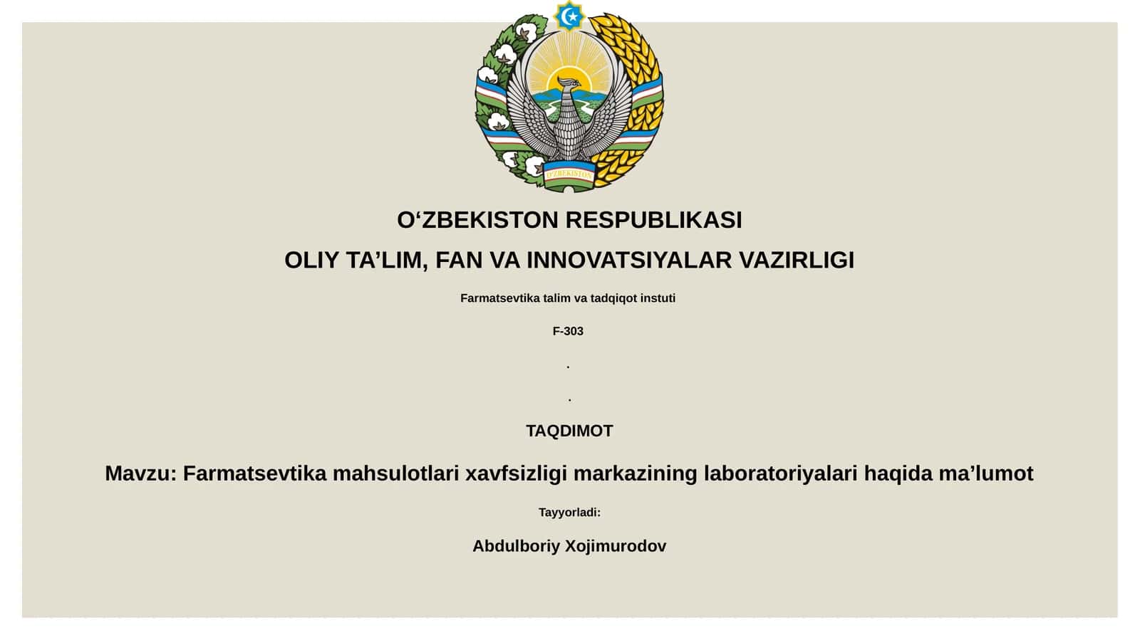 Farmatsevtika mahsulotlari xavfsizligi markazining laboratoriyalari haqida ma’lumot 1