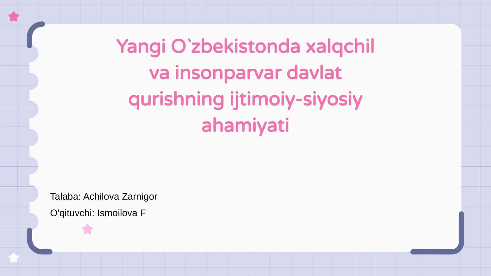 Yangi O`zbekistonda xalqchil va insonparvar davlat qurishning ijtimoiy-siyosiy ahamiyati 1