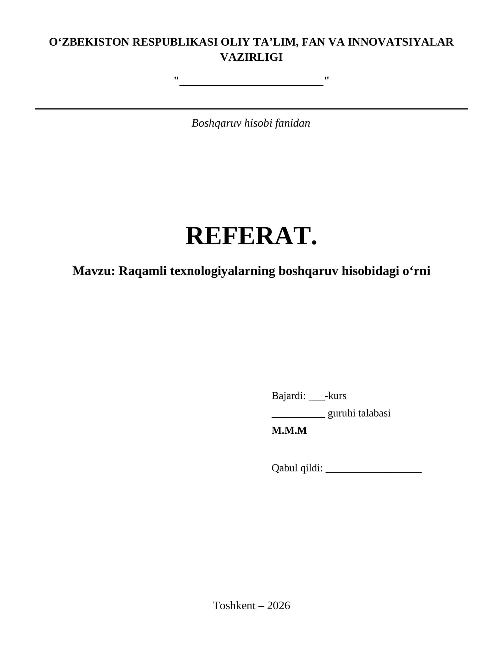 Raqamli texnologiyalarning boshqaruv hisobidagi oʻrni 1