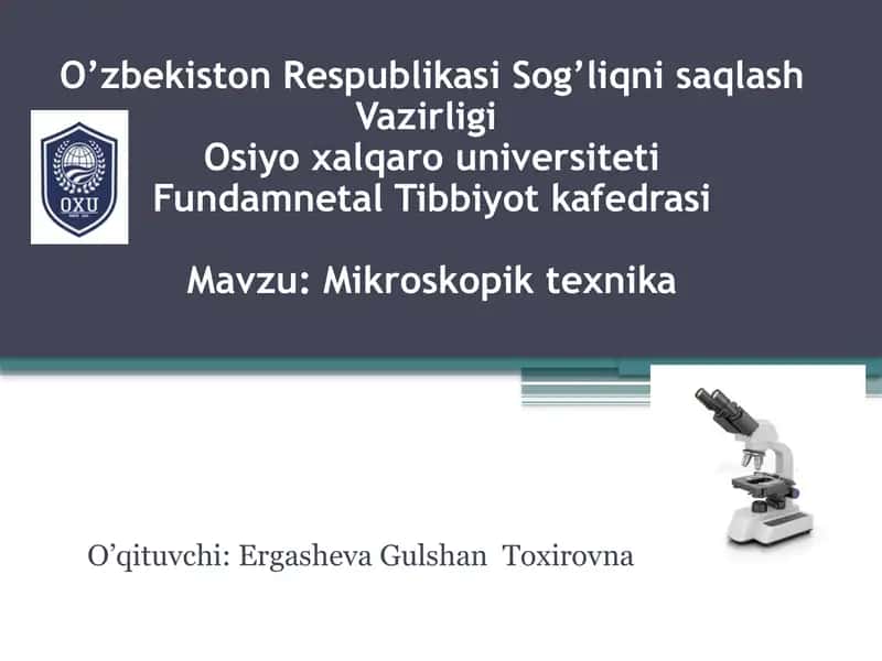 Mikroskopik texnika 1