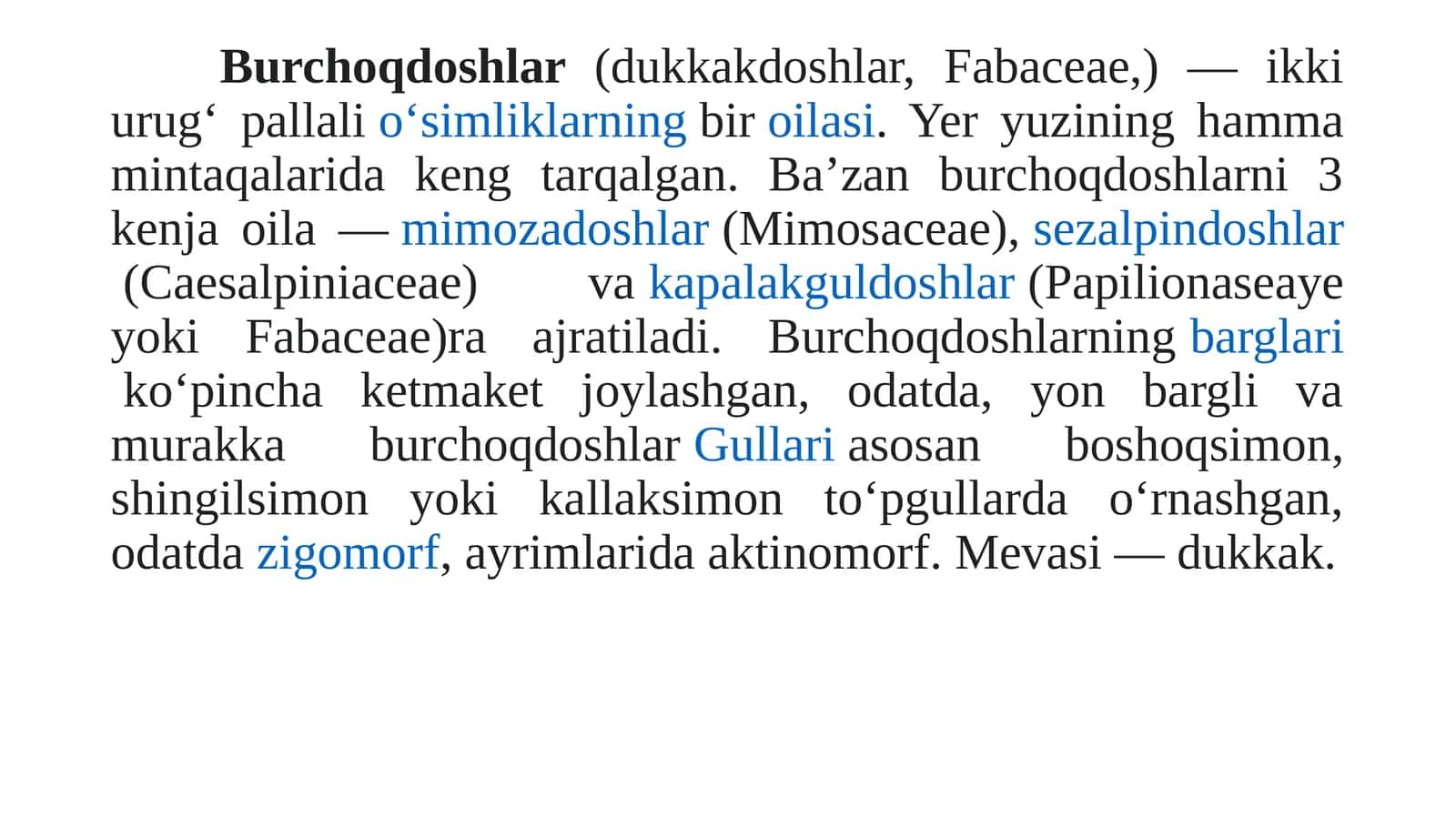 Burchoqdoshlar(dukkakdoshlar, Fabaceae,) 1